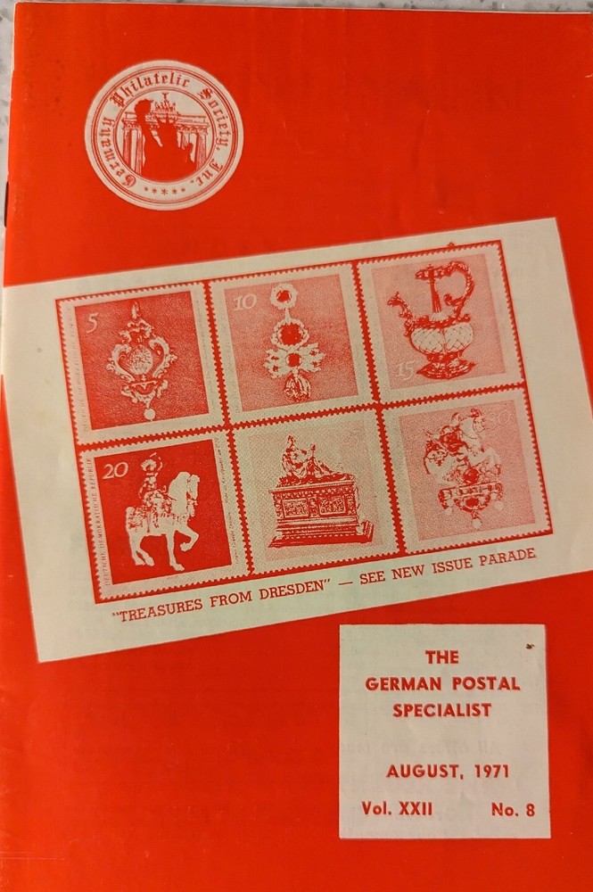 German Postal Specialist Aug 1971 Dresden  Issues "Notopfer Berlin" French Zone