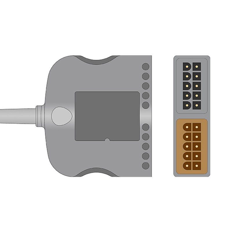 0010-30-42721 Compatible ECG Trunk Cable with Defib-Proof AHA for Mindray (1Pc)