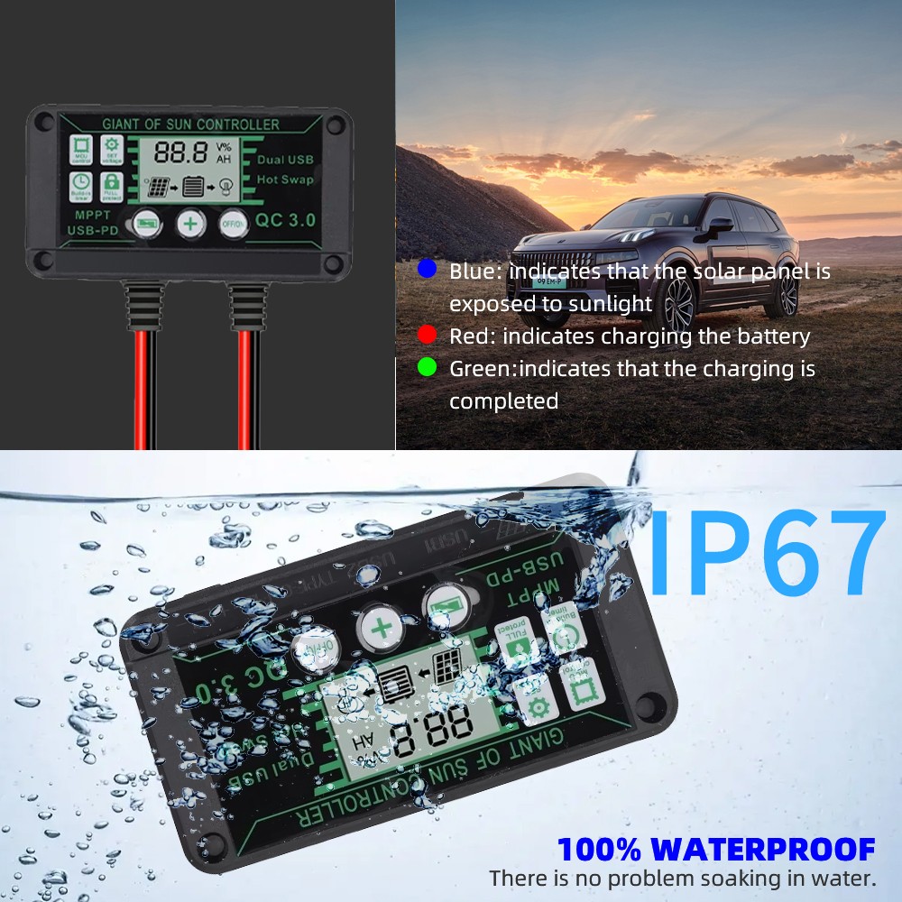 Solar Panel Kit 30W Solar Battery Trickle Charger Maintainer +Upgrade Controller