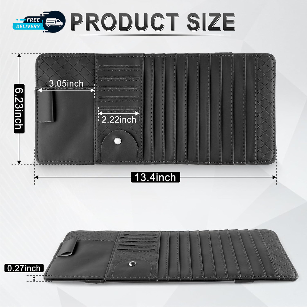 Sun Visor CD Case Holder for Car Multi Function Visor Organizer with