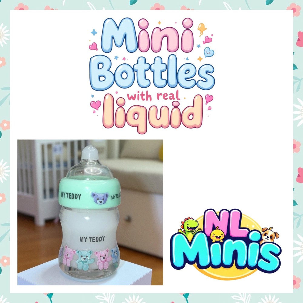 Mini Bottles with real liquid for mini preemies, silicone babies and more