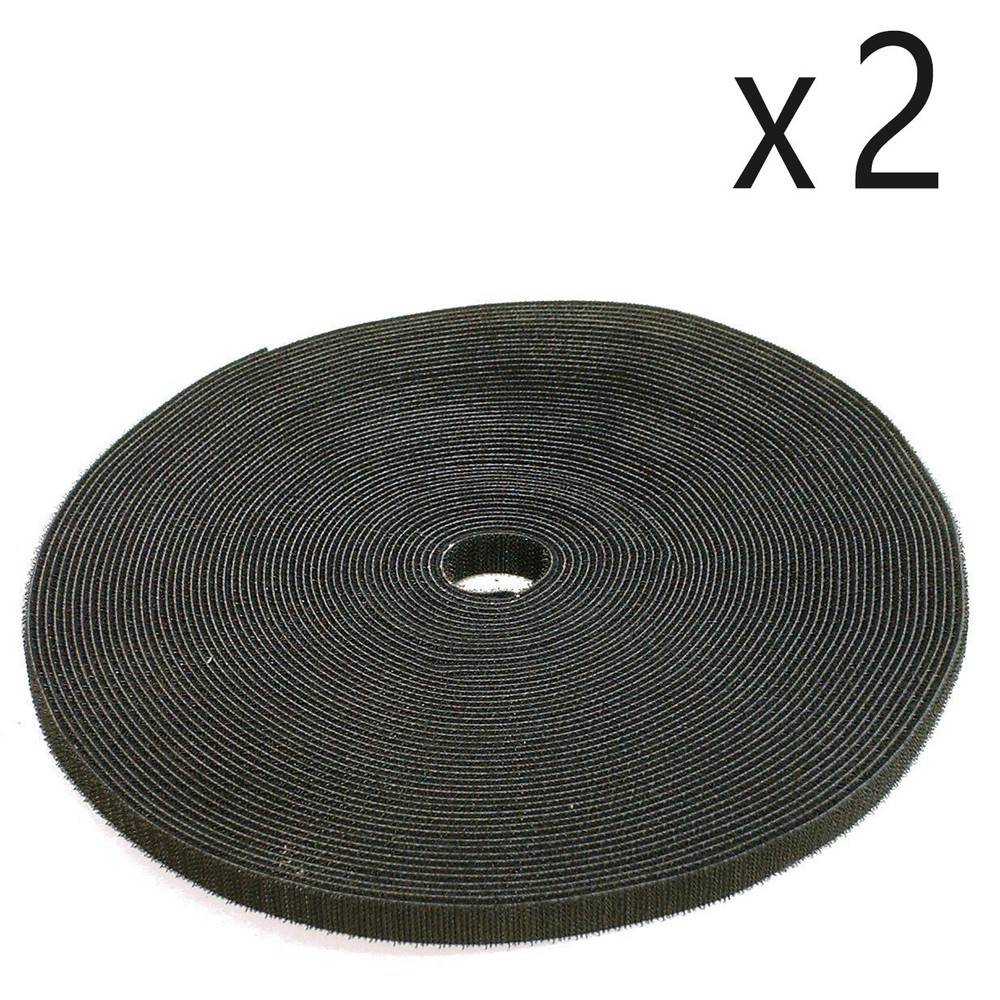 2 Pack Lot - 1" Roll Hook and Loop Reusable Cable Ties Wraps & Straps 25M 80ft