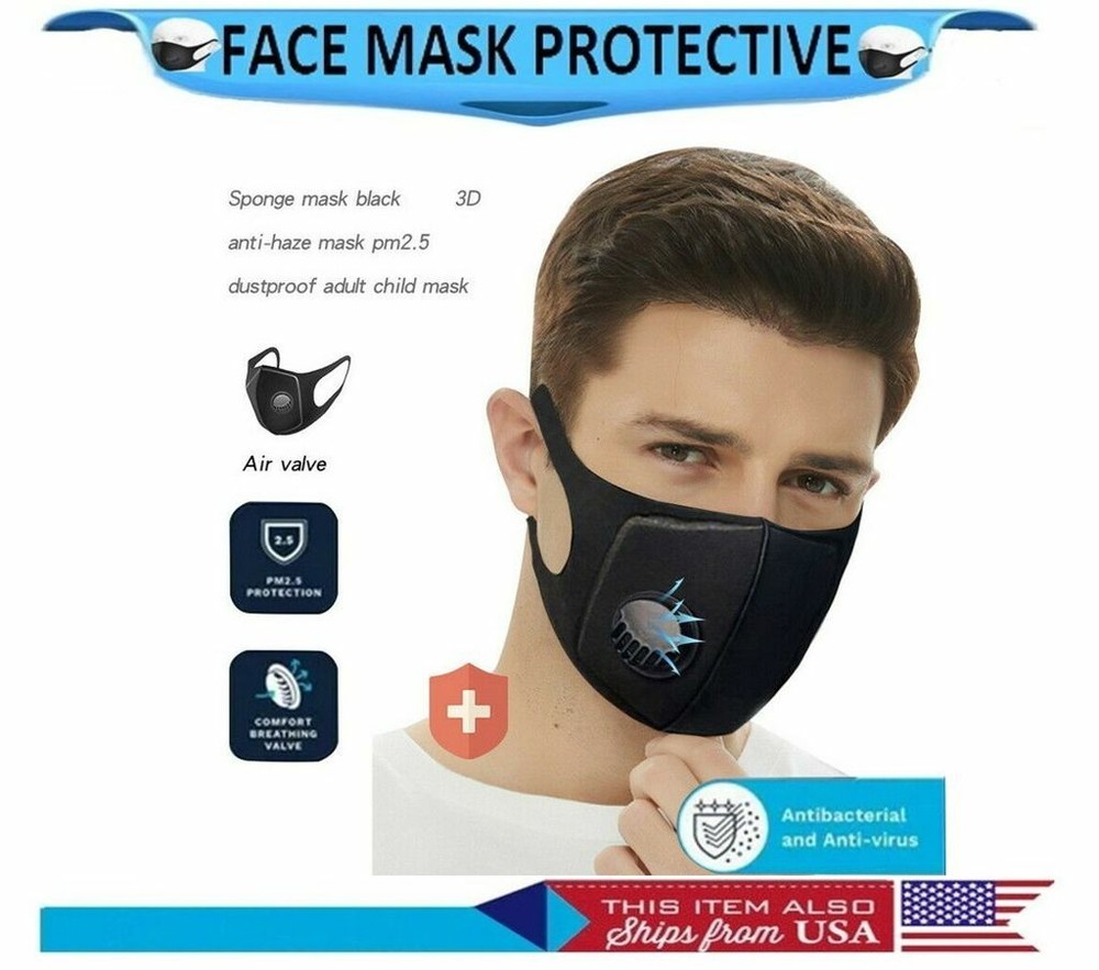 Thin Sponge Face Mask With Valve  2 items per lot