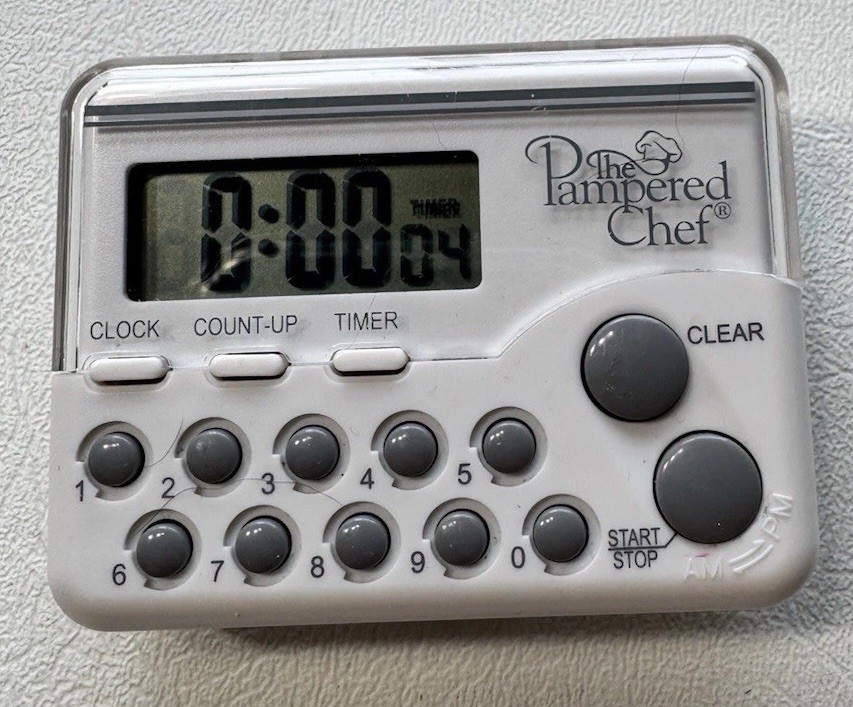 Pampered Chef Hand Held Digital Timer C01Q63 Magnetic Back Tested Working