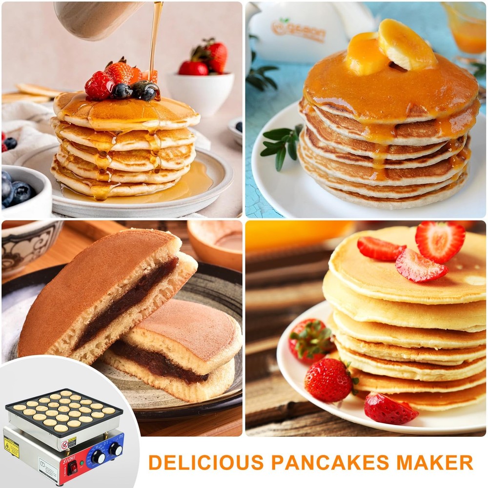 Mini Pancake Maker Machine with 550℉Heating and Timer Control, 25PCS Electric...
