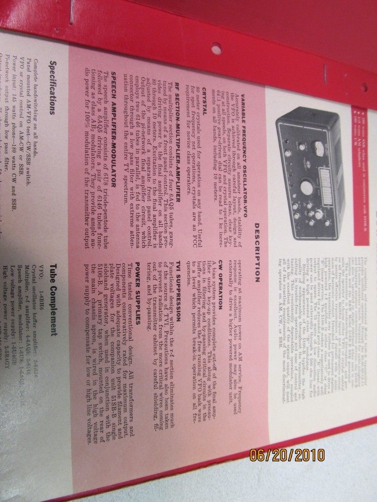 B&W L-1000-A BARKER & WILLIAMSON GROUNDED GRID LINEAR AMPLIER HAM RADIO