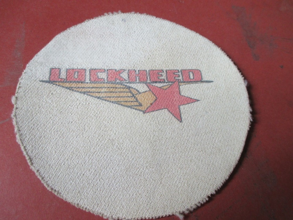 WWII LOCKHEED AIRCRAFT WINGED  WHITE LOGO   FLIGHT JACKET PATCH
