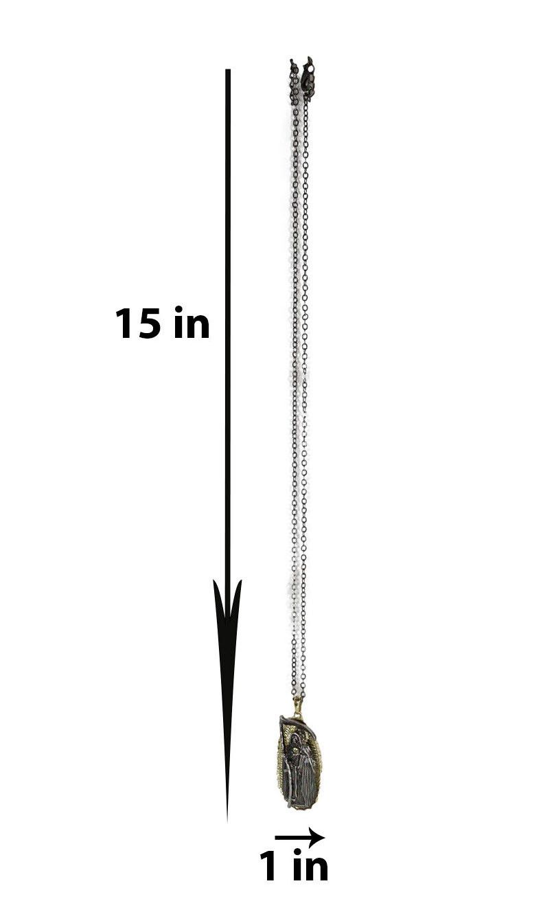 Day Of The Dead Santa Muerte Pewter Necklace Our Lady Of Holy Death Lead Free