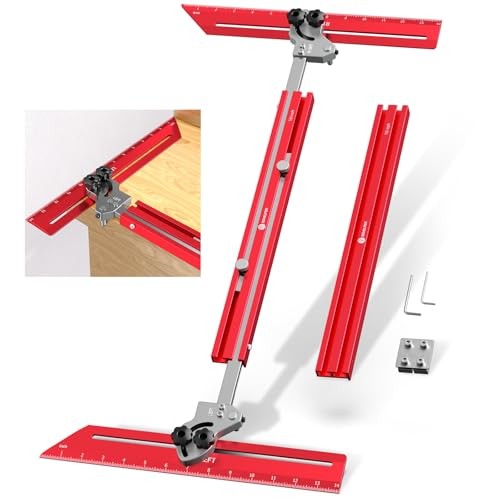 Portable Stair Tread Template Tool, Simple Assembly Stair Measuring Tool, Red