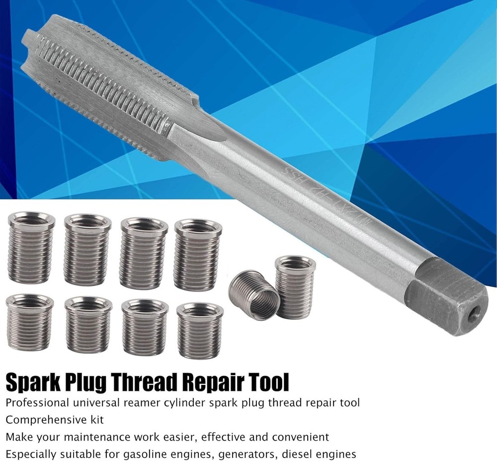 Spark Plug Thread Repair Kit FOR Stripped Threads M10x1.0 Tap Insert Tool