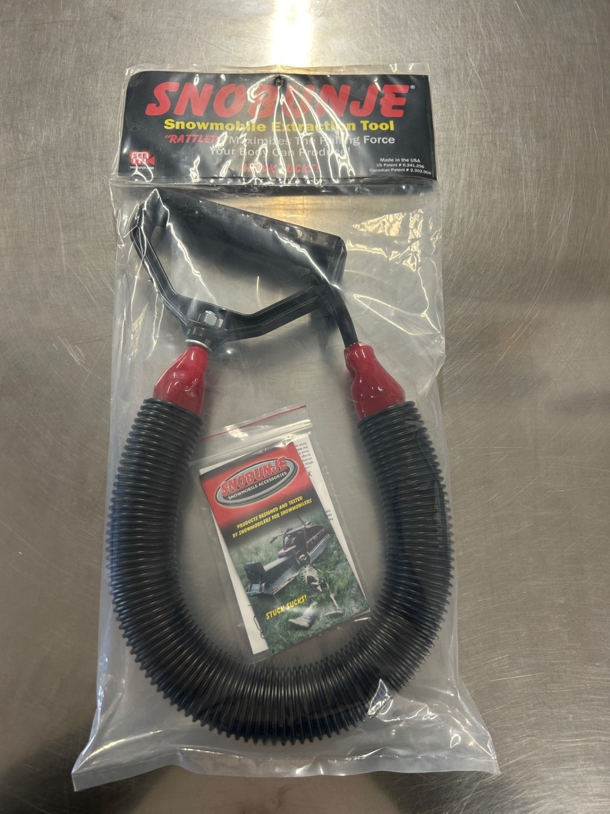 Snobunje Rattler Black Snowmobile Pull Strap 1001