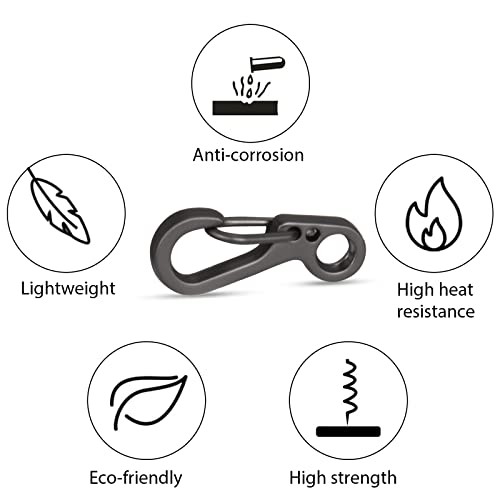 20Pcs Spring Snap Hook Carabiners Clip Spring Hanging Mini Version-Gun Grey