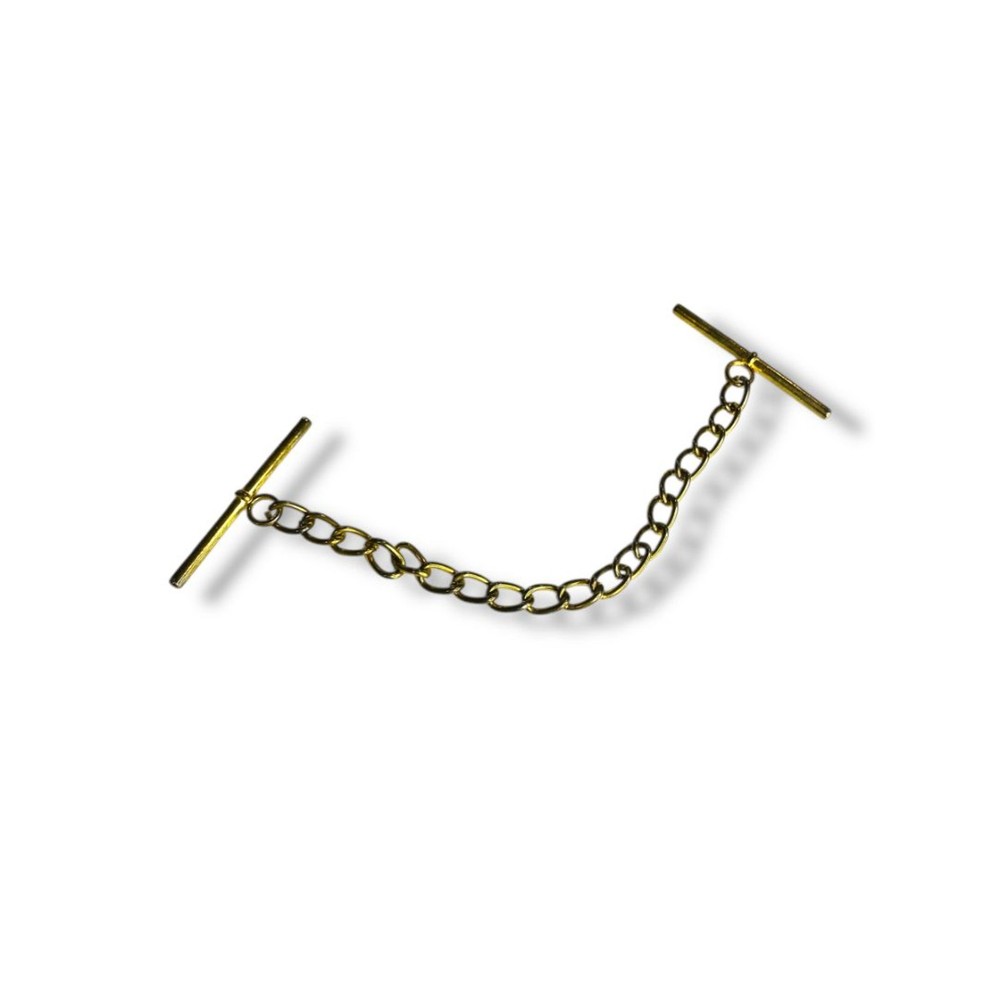 Vintage Toggle Button Chain 8" Goldtone