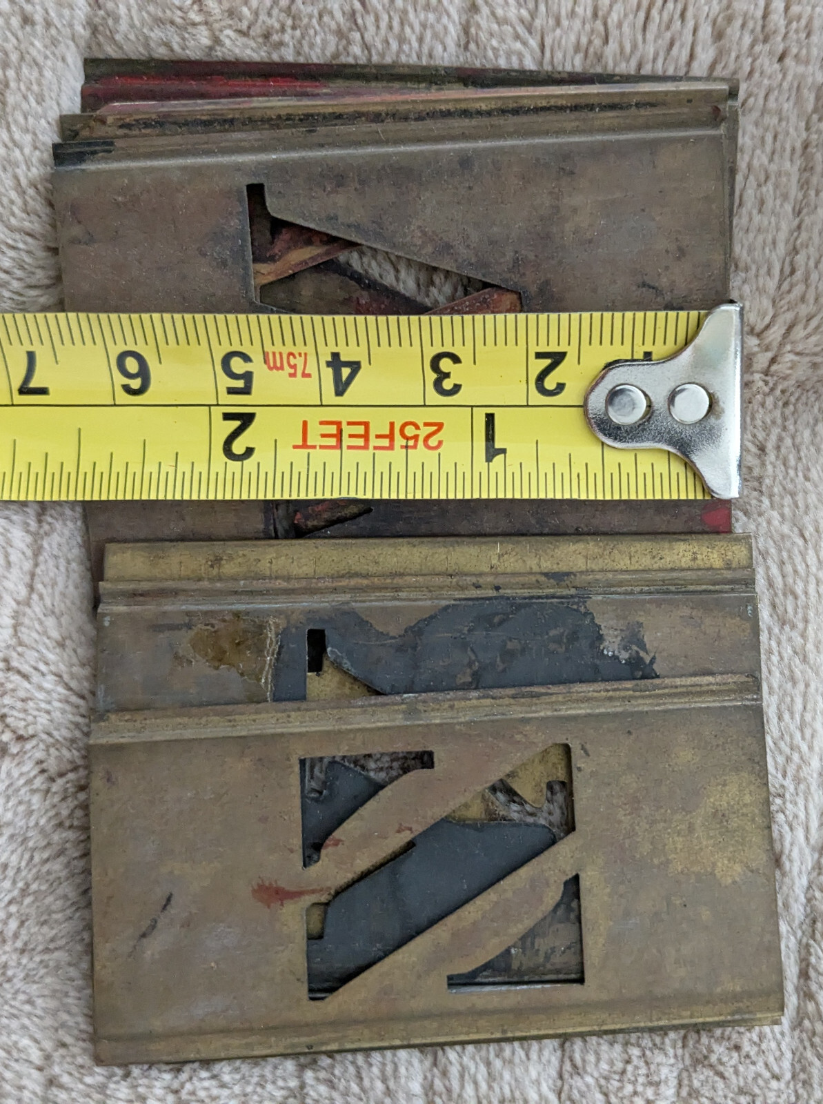 58Pc Brass Stencils Vntg Reese? 2.5" Letters/ Numbers For Signs Antique NoC 8-0