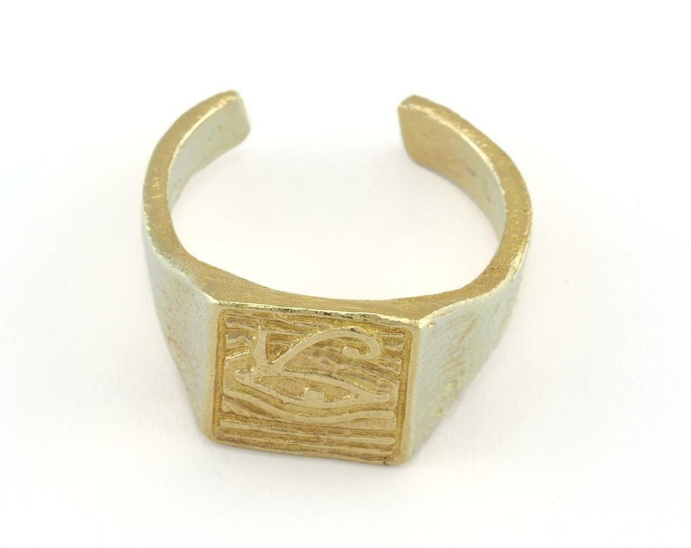 Ring Ra Adjustable Raw brass (19.5mm 9.5US inner size - Adjustable ) 3193
