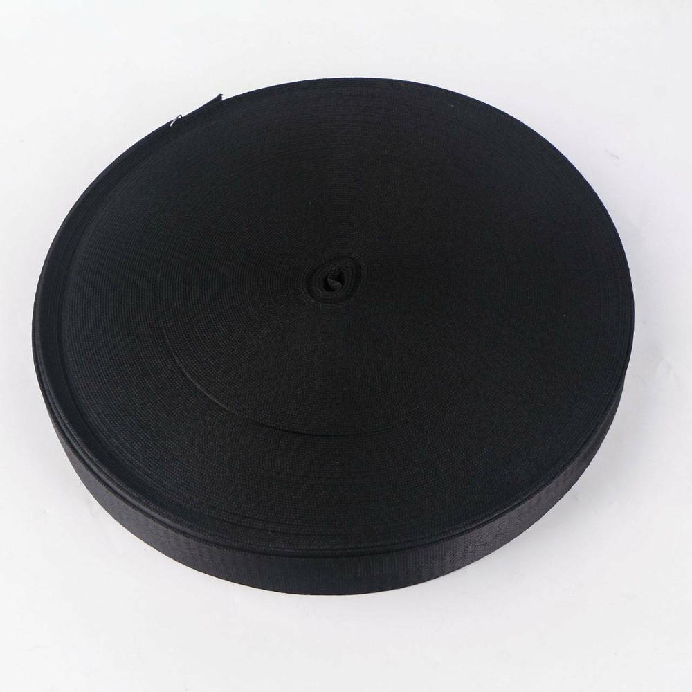 Black Wide Nylon Heavy Webbing Strap Thick Knapsack Belt 10m