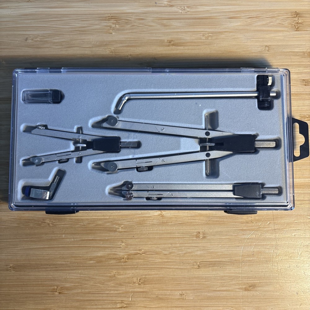 Technical Drawing Springbow/Geared Head compass set. Boxed. Complete VGC