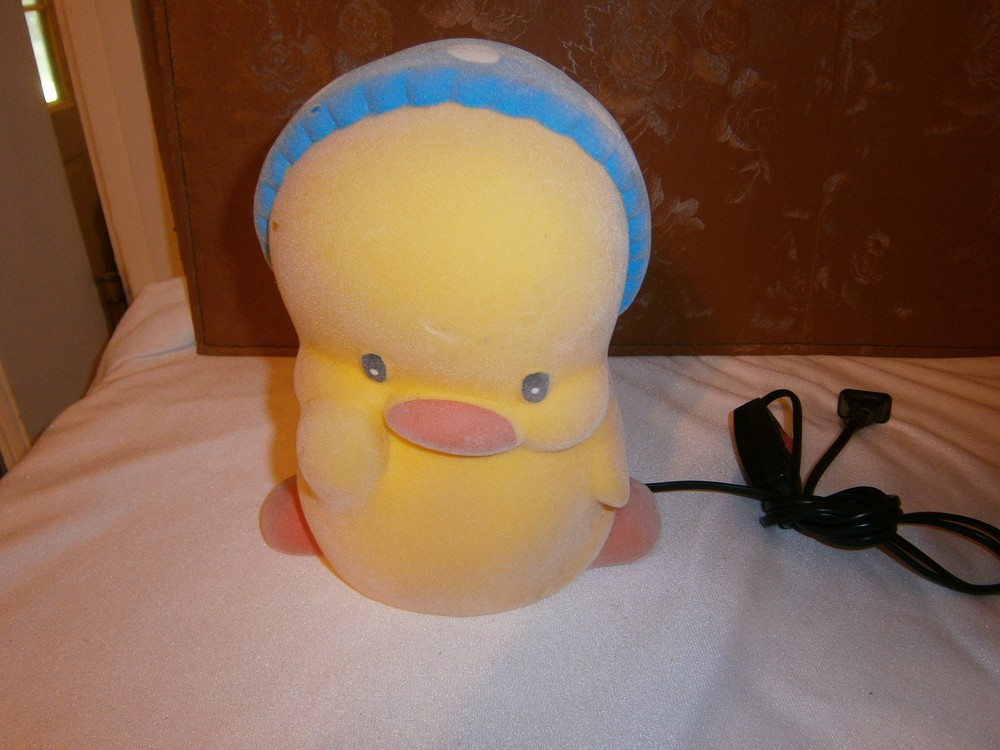 Vintage Flocked Duck Lamp/Nite Light