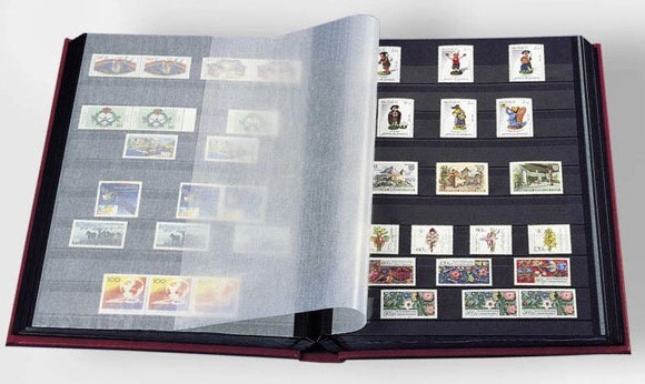 Stamp Collection Album Stockbook 6.5x9 32 Black Page Long Term Red A5 Lighthouse