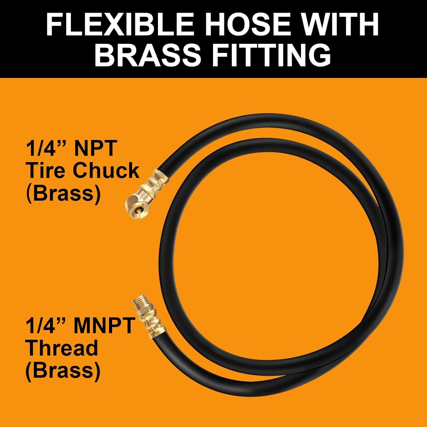 Air Tank Repair Kit with Safety Valve Pressure Gauge Hose for Portable CarryTank