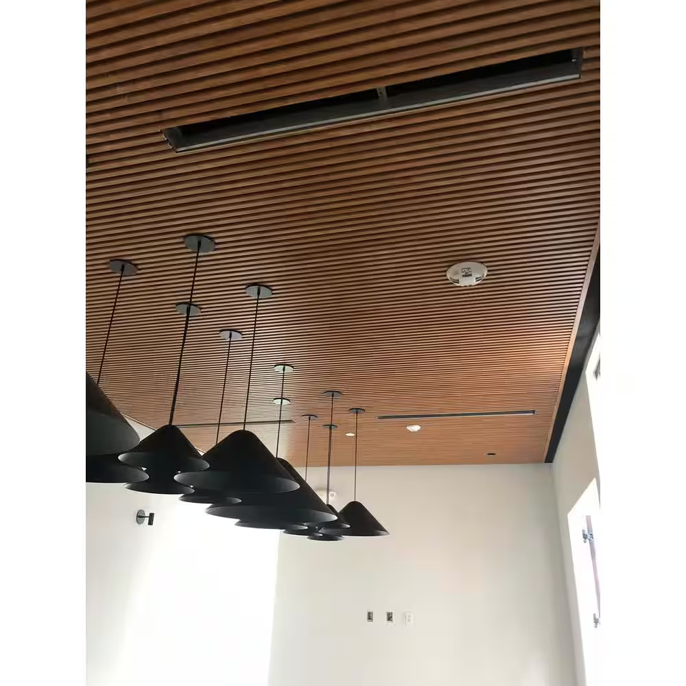 1 In. X 3-1/4 Ft. X 9 Ft. Wall Cladding Oak Interlocking Composite Decorative Wa