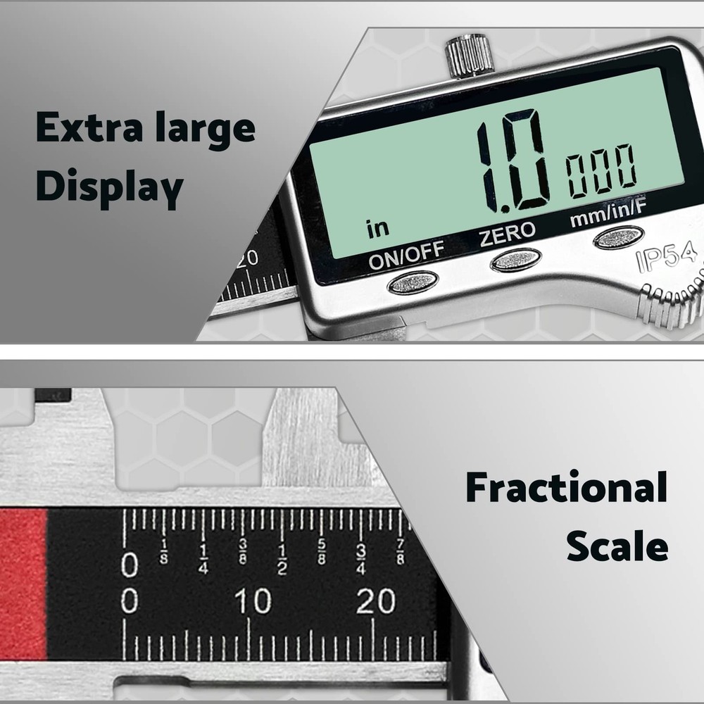 Digital Caliper Measuring Tool 6 inch with Extra Large LCD Screen...