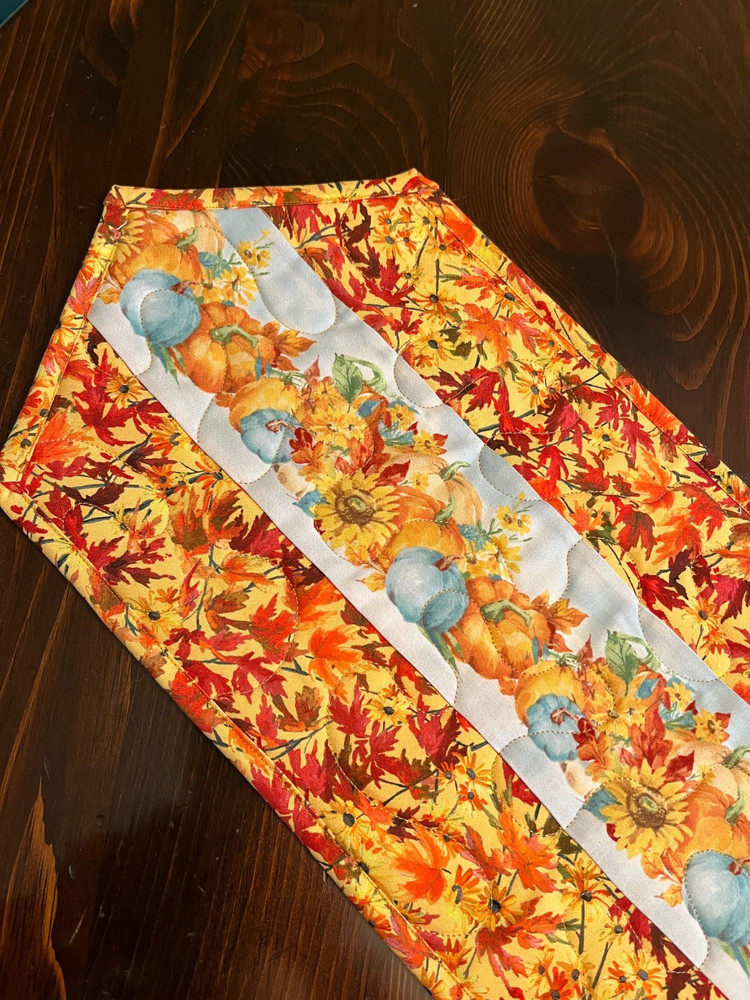 Handcrafted-Quilted Table Runner- Fall Harvest - NEW March 2026