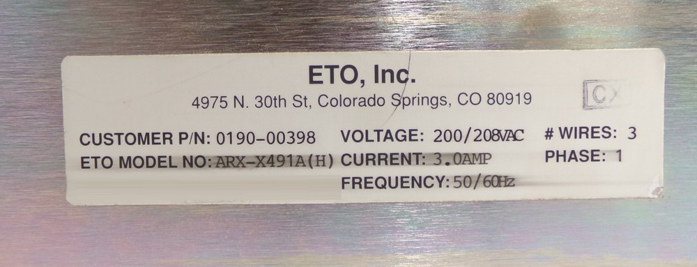 ETO Inc ARX-X491A Microwave Control Module 0190-00398 Working