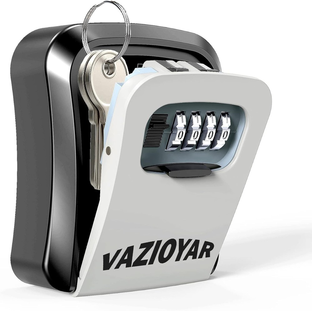 Key Lock Box for Outside, Portable Waterproof Wall Mounted Changeable...
