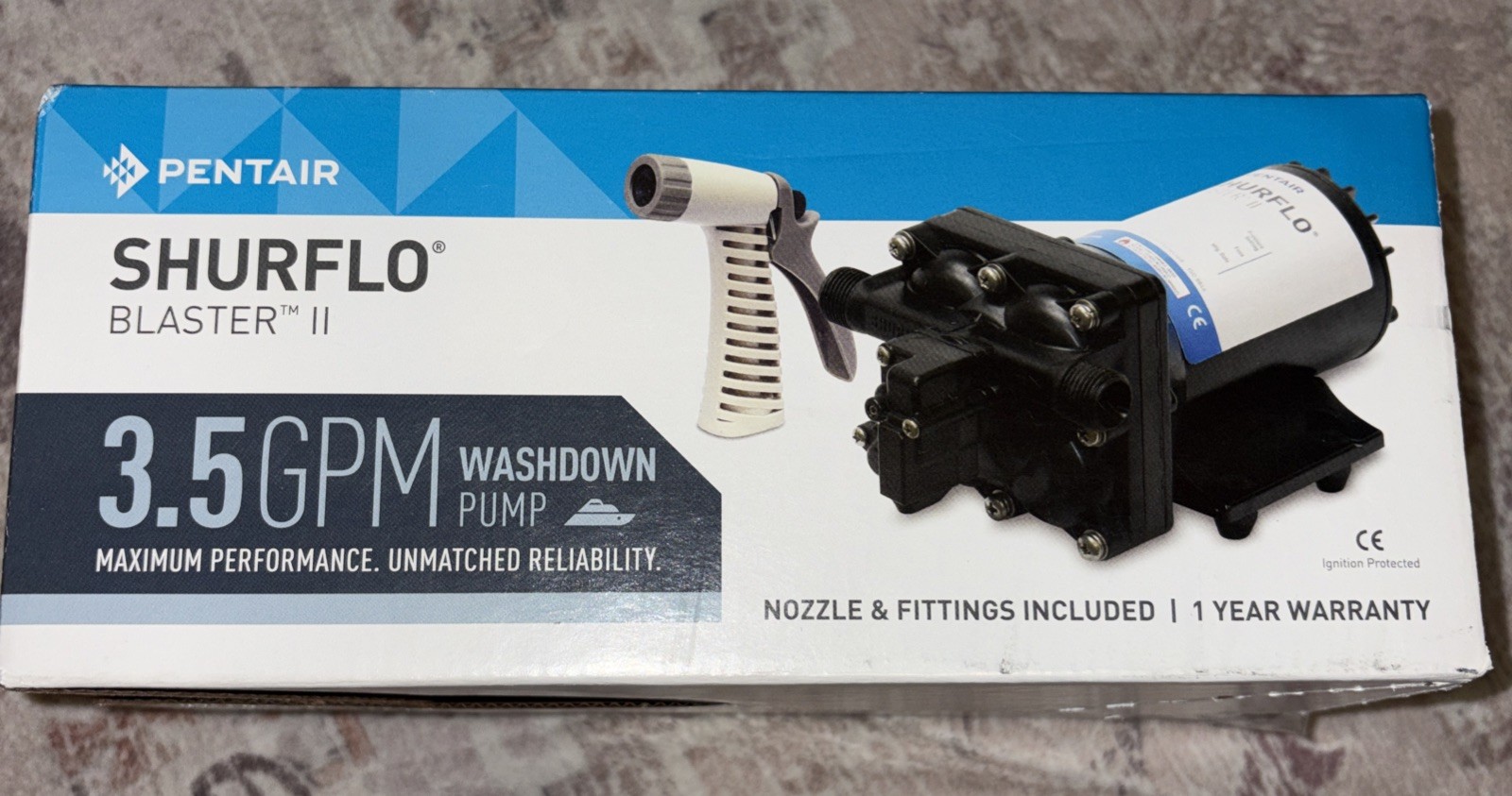 Shurflo by Pentair BLASTER™ II Washdown Pump - 12 VDC, 3.5 GPM 4238-121-E07 U...