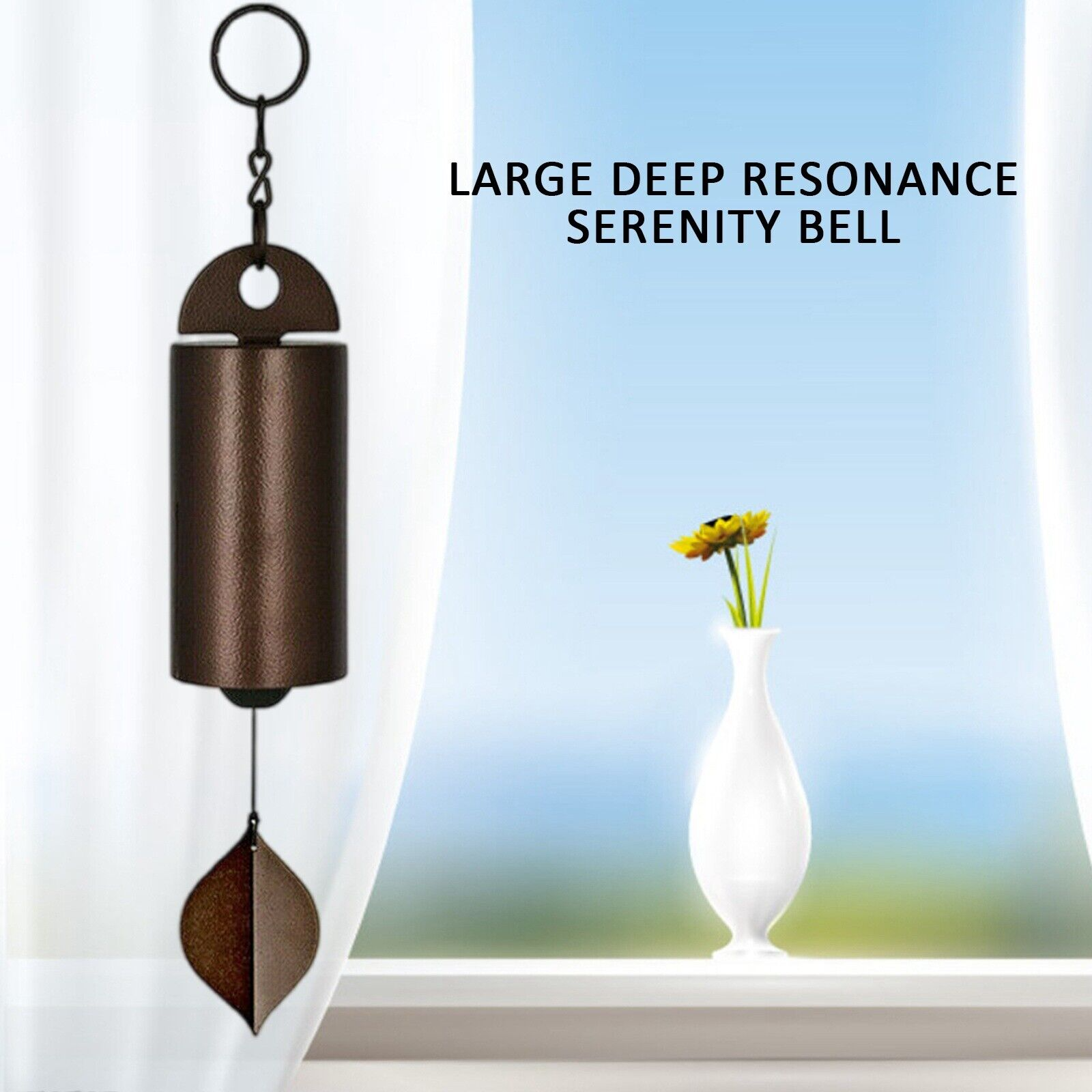 Large Deep Resonance Serenity Metal Bell Heroic Wind Chimes Outdoor Garden Decor