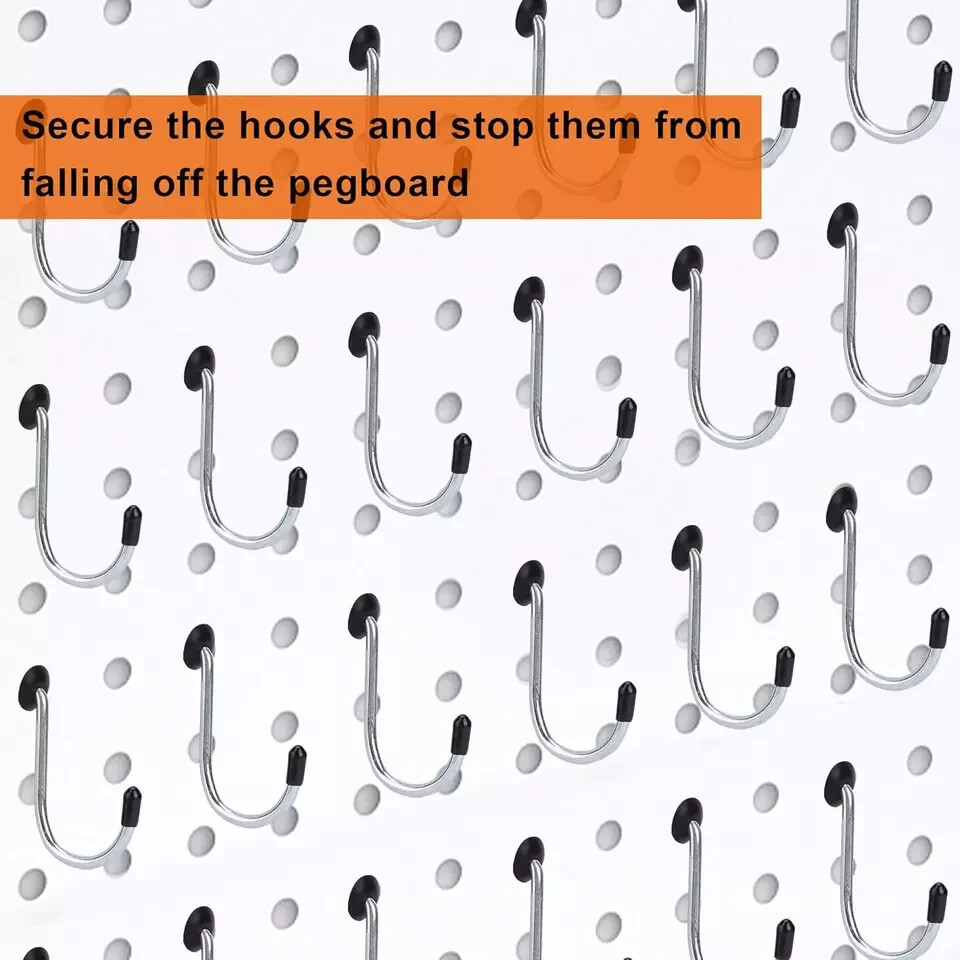 Pegboard Hook Locks, for Stopping Hooks from Falling Off, 60PCS, Black