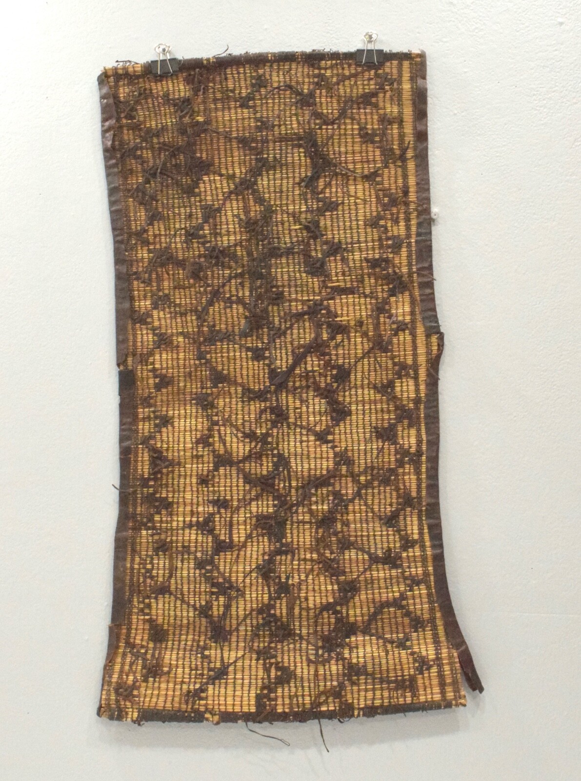 African Tuareg Woven Straw Leather Tuareg Mat Mali