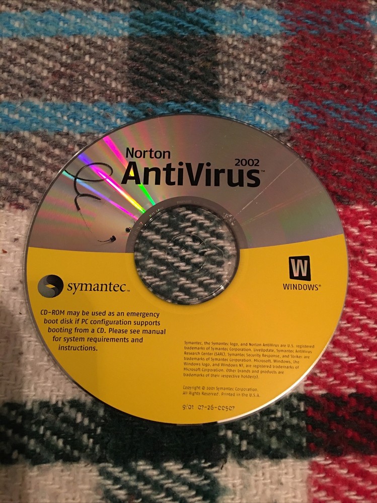Norton Antivirus 2002 Disc Only Windows