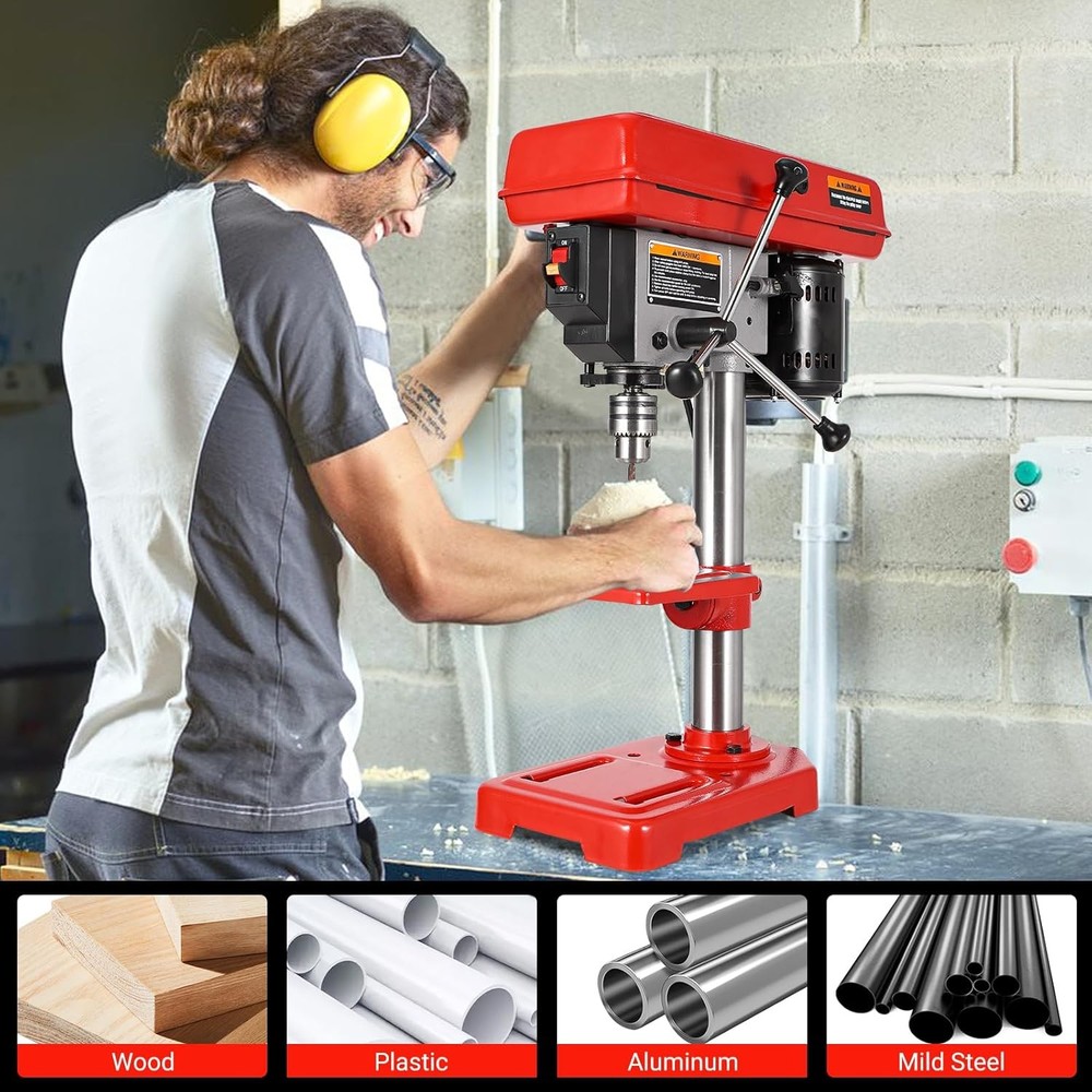 GRAVEE 8" Benchtop Drill Press Tabletop Drilling Machine 5 Speed Adjustable