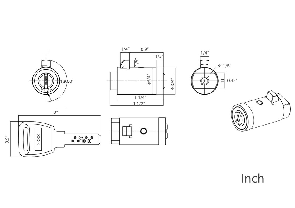 8 KEYED DIFFERENT Dimple Cylinder BRASS Plug Lock Vending machine T handle