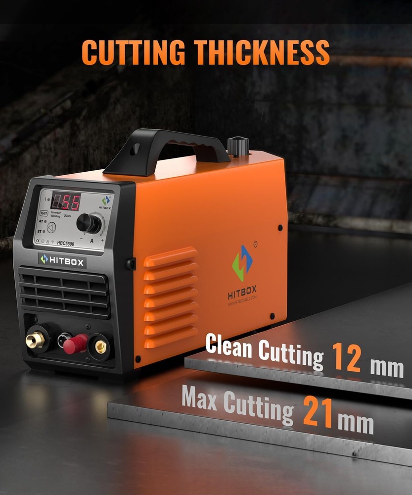 HITBOX Plasma Cutter 55A HF Non-Touch Pilot Arc Plasma Cutting Machine 110/220V