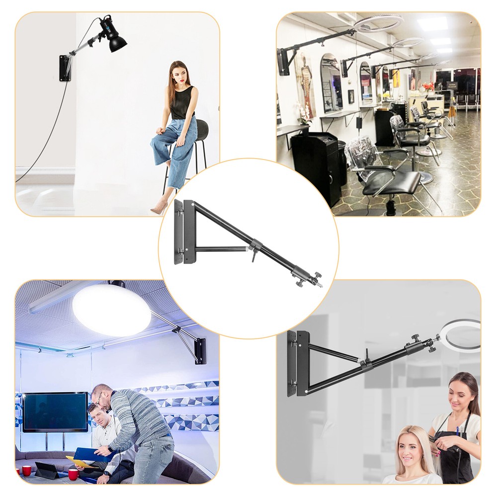 New 71" Triangle Wall Mount Boom Arm Stand for Light Umbrella Softbox Studio
