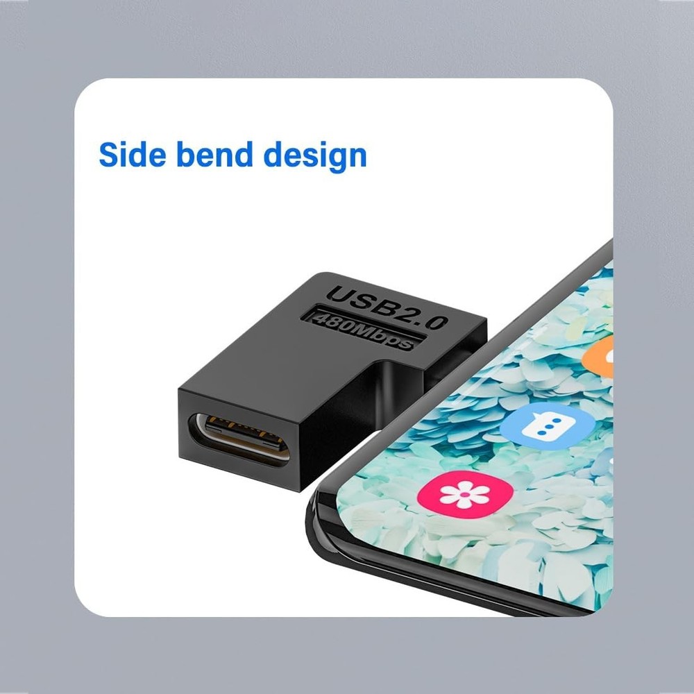 4-Pack Micro USB to USB-C Adapter 90/180° Angled Fast Charging 5V 2A