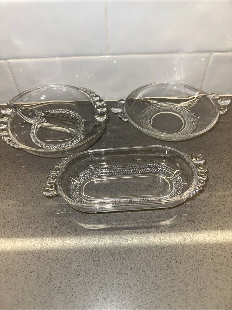 Vintage Duncan & Miller Teardrop Pattern 3 Pc Set