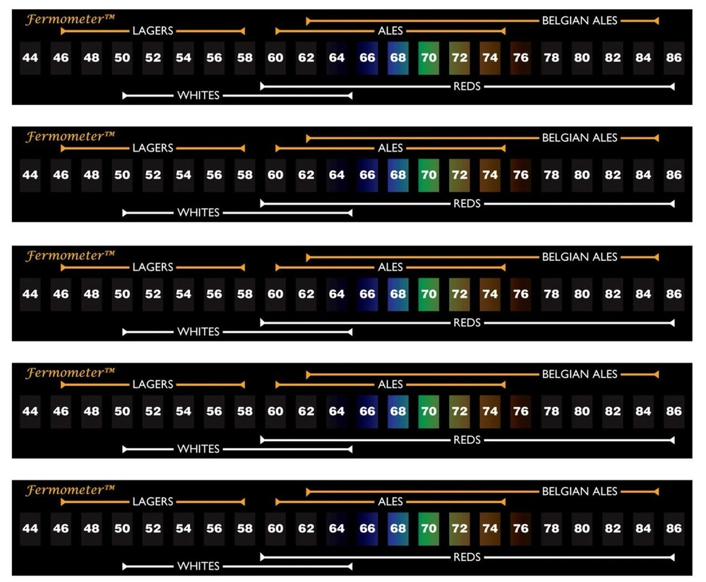 5 X Fermometer Adhesive Strip Thermometer
