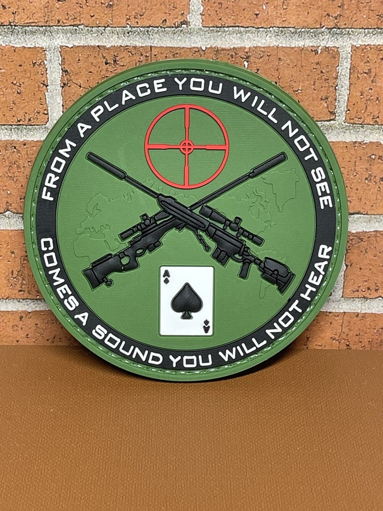 Sniper PVC Patch - Tactical Morale Sniper Ace Card Gun Patch - Hook Gun Patch