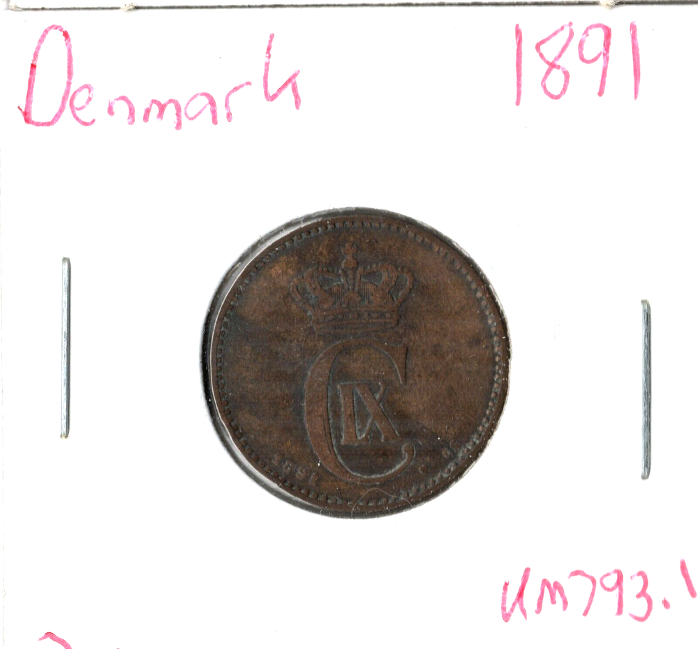 Coin Denmark 2 Øre 1891 KM793.1