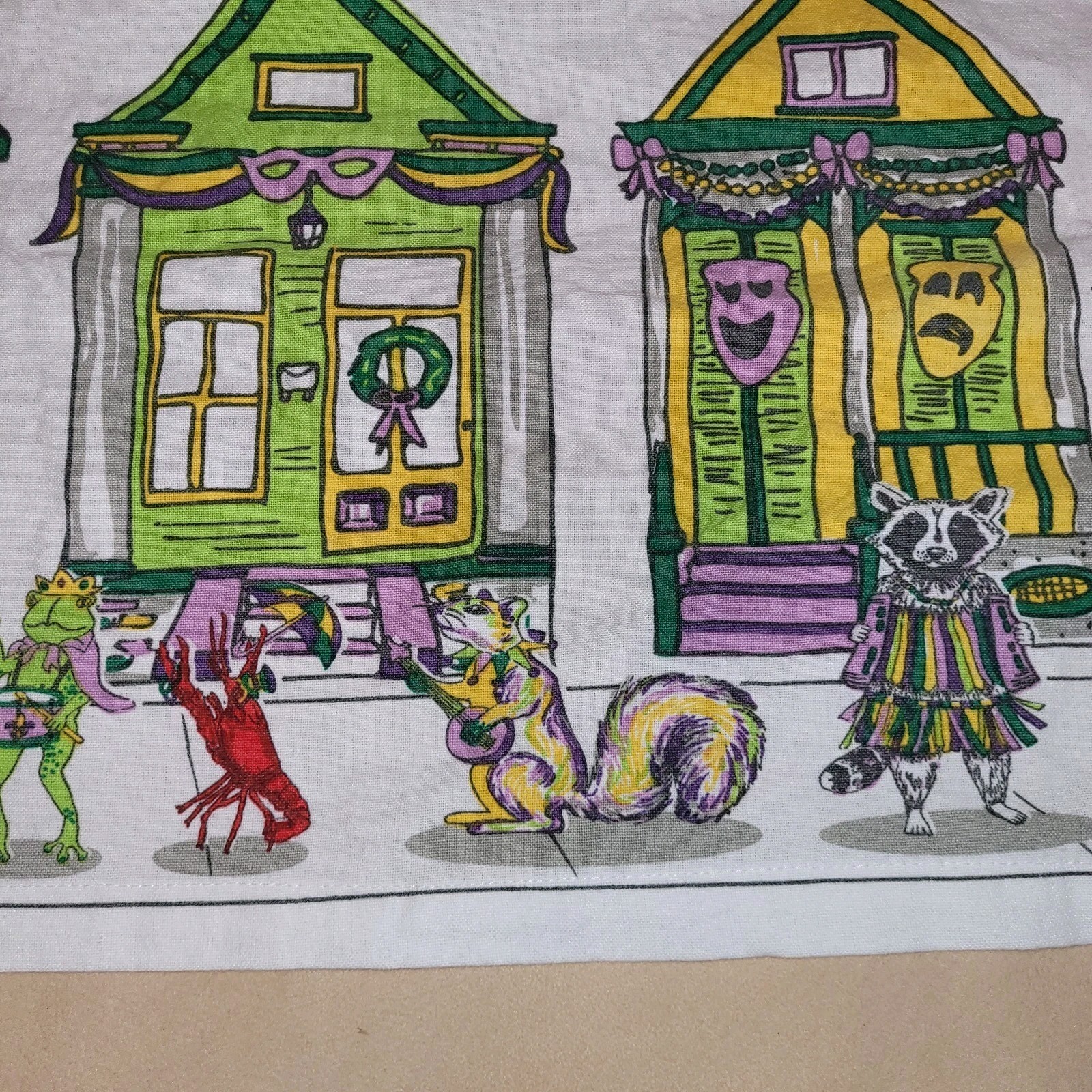 Mardi Gras Parade of Houses Table Runner by Royal Standard 100% cotton 59x12.5