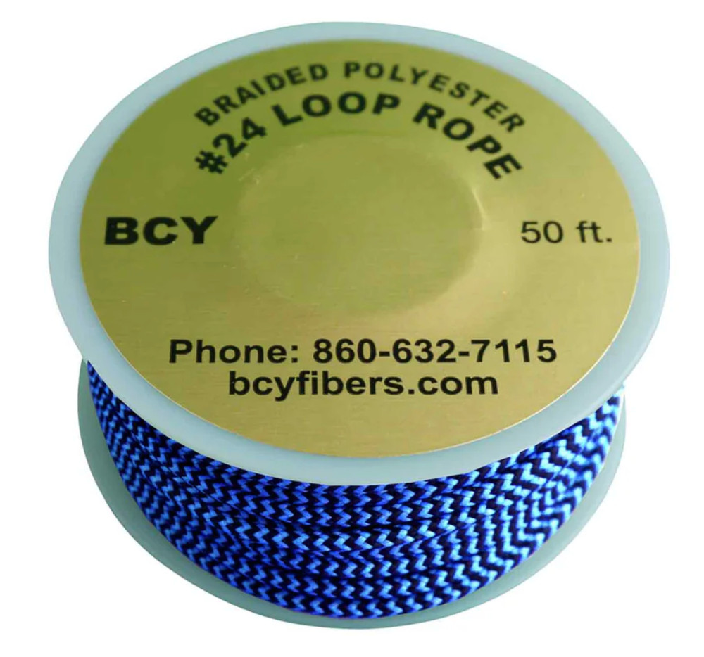 5 FEET BCY #24 -2-TONE BLUE/BLACK Archery Bowstring RELEASE D LOOP MATERIAL ROPE