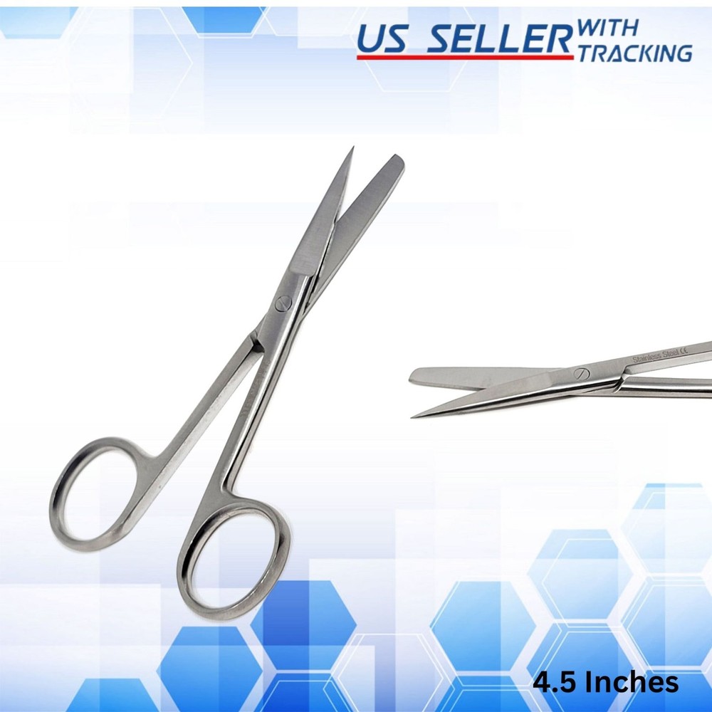 Operating Scissors Surgical Veterinary Instrument w/Sharp Blunt STR & CVD Blades