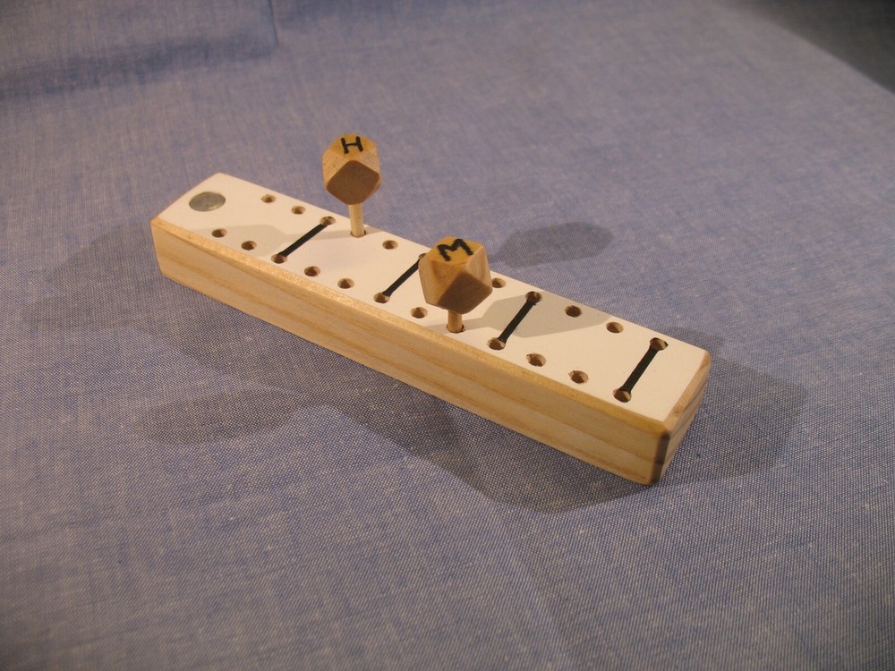 BW Binary Digital Horizonal/Vertcl Interchangeable Clock Time Marker Artist Made