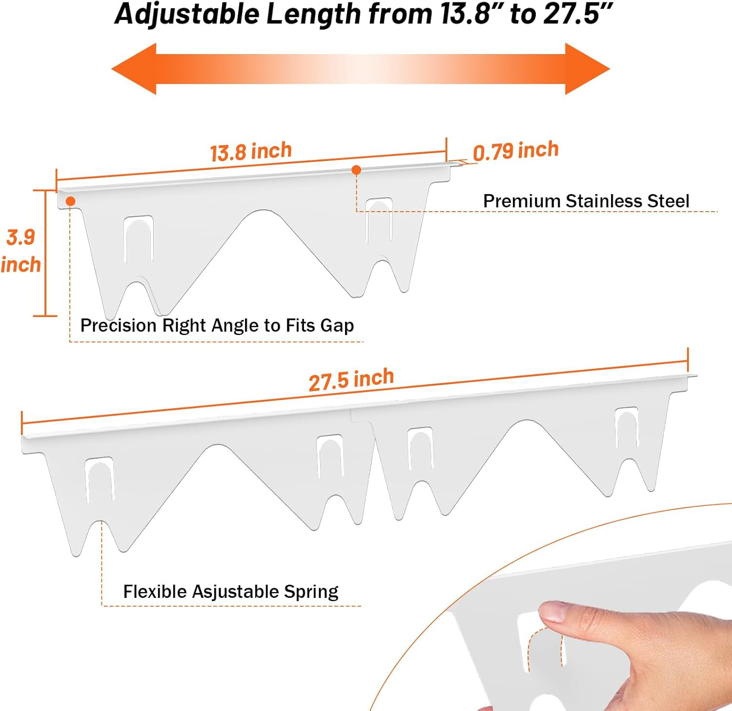 Stove Guard for Kitchen Oven Gap Between Stovetop and Counter 13.8'' to 27.5''