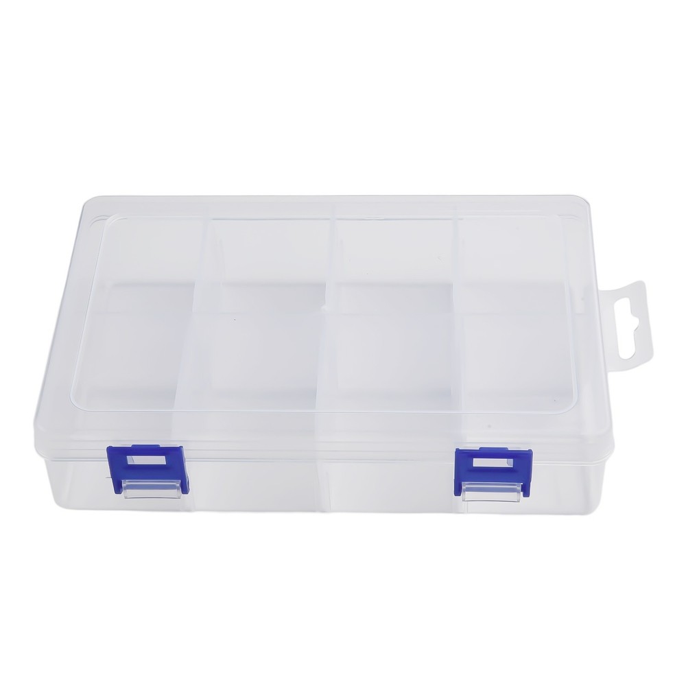 Earring Storage Box Container 8 Grids Adjustable Compartment Dustproof