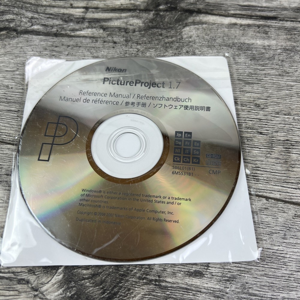 Nikon Picture Project 1.7 Windows & Mac CD-Rom & Reference Manual Disc - 2 Discs